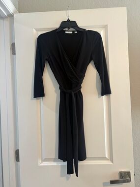New York & Company XS petite black wrap dress, quarter sleeves